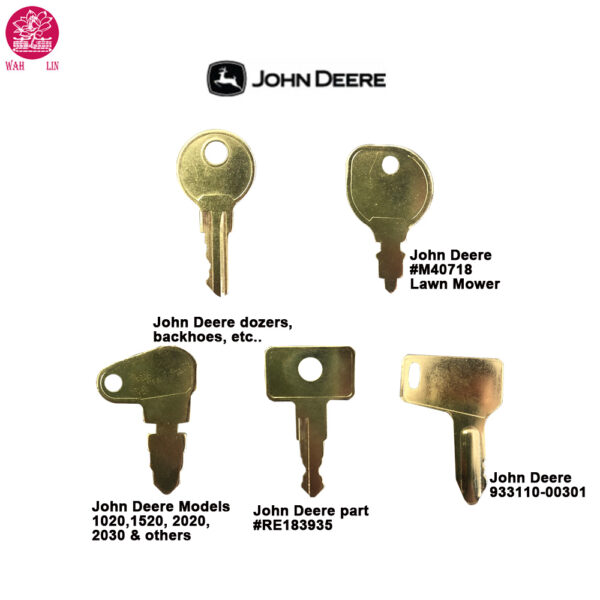 John Deere Heavy Equipment 5 Key Set/Construction Ignition Keys Set