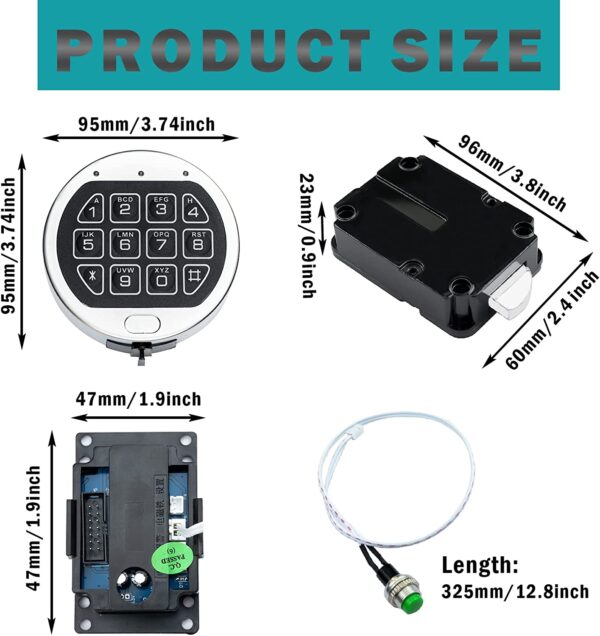 Electronic Digital Keypad Lock for Safes Swing Bolt Safe Lock UL Listed Footprint to Replace S&G, LaGard, Securam - Image 2