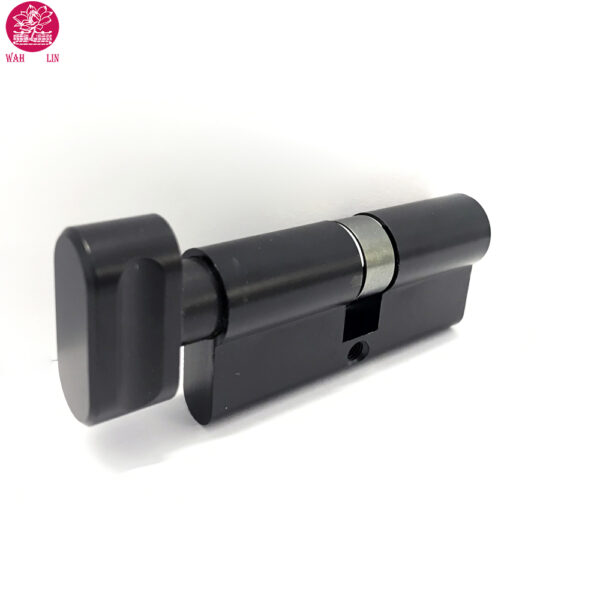 Solid Brass Turn Lock Cylinder in Black Color 70mm Door Lock - Image 4