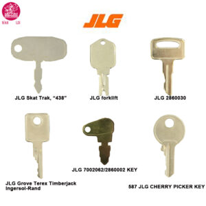 Set of 6 JLG heavy equipment keys fits Case Bobcat John Deer Hyster Snoopy Vermeer Massey Ferguson