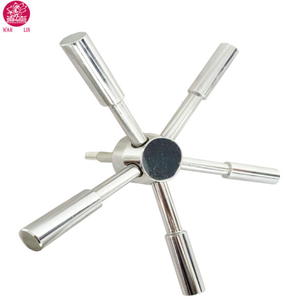 5 Spoke Gun Safe Handle with Chrome Finish / Safe Box Handle, Fireproof Handle