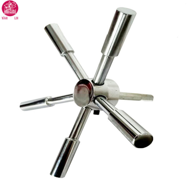5 Spoke Gun Safe Handle with Chrome Finish / Safe Box Handle, Fireproof Handle - Image 3