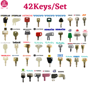 42 Keys Construction Ignition Key Set Heavy Equipment Komatsu JCB Volvo Deere