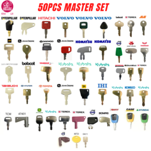50 Master Plant Keys Set For Excavator Digger Dozer Tractor