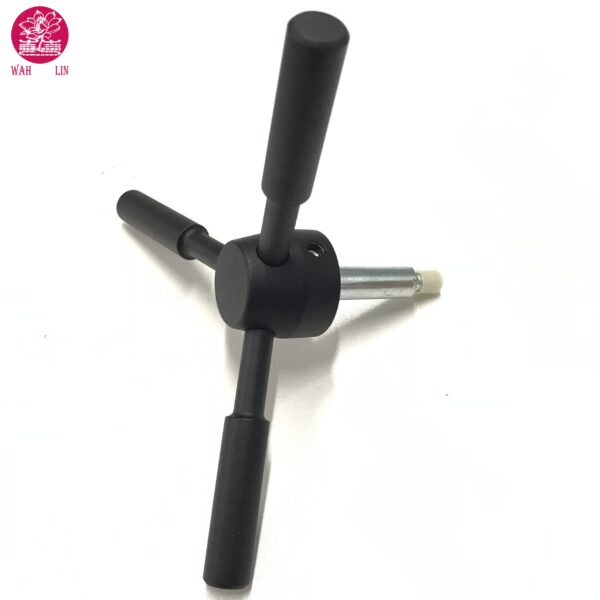 Black Chrome Finish Gun Safe 3 Spoke Handle - Image 2