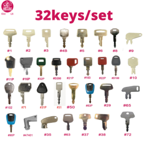 Master 32 Heavy Equipment Key Set / Fits Bobcat CASE Caterpillar Genie HYSTER JCB JLG Komatsu SANY MULTIQUIP KOBELCO New Holland KUBOTA Toyota Volvo & More