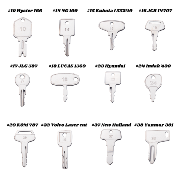 Wah Lin Parts 39 Heavy Construction Ignition Key Set for Equipment Cat Case Deere Komatsu JCB - Image 3