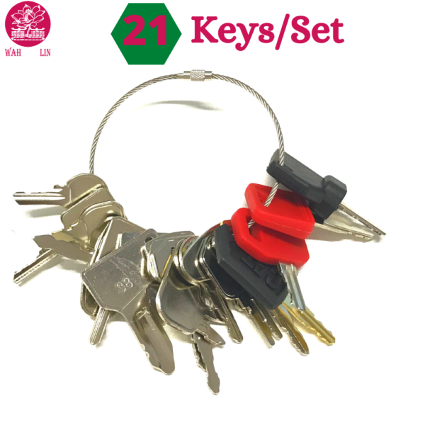 21 Keys Master Plant Key Set Digger Excavator Plant Dumper - Bomag JCB CAT Terex - Image 2