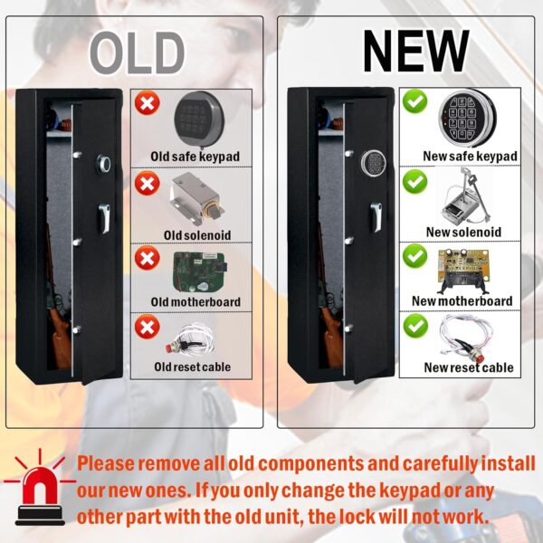 SAFE ELECTRONIC LOCK SOLENOID LOCK & 2 MASTER KEY OVERRIDE W/ CHROME KEYPAD - Image 3