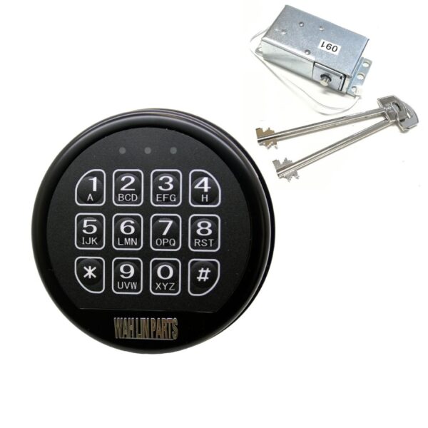 Black Keypad Solenoid Lock 2 Override Master Keys Safe Electronic Lock - Gun Safe Lock Replacement Complete Set - Image 2