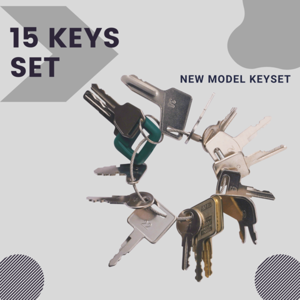 WAH LIN PARTS 15 Equipment Key Set Pack - Heavy Construction Equipment Keys for Caterpillar Case JD Hyster Komatsu Ronis Bobcat JLG JCB Hitachi Volvo Toyota Yanmar and more. - Image 3