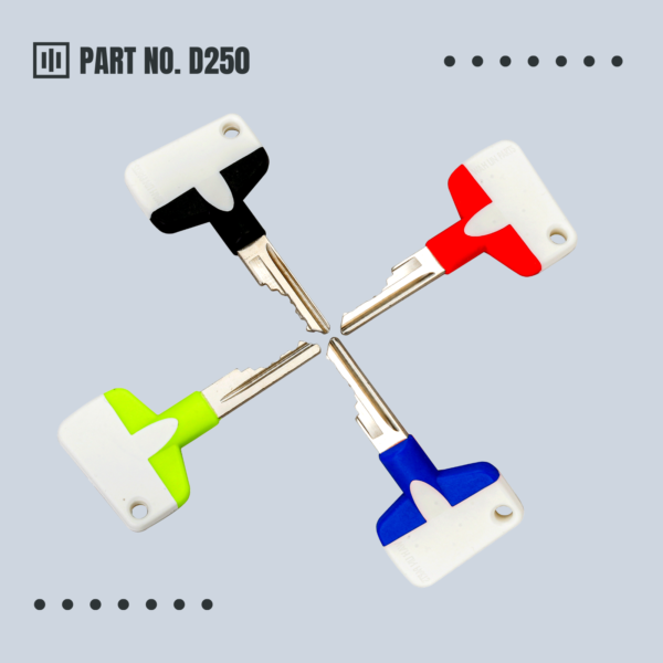 New Design D250 Ignition Keys Plastic Head with Multi Color 4 Key Pack - Image 4