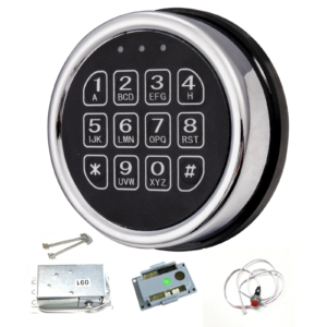 Electronic Safe Keypad Gun Safe Lock, Gun Safe Lock Replacement, 2 User Code Solenoid Lock Assembly with Backup Keys