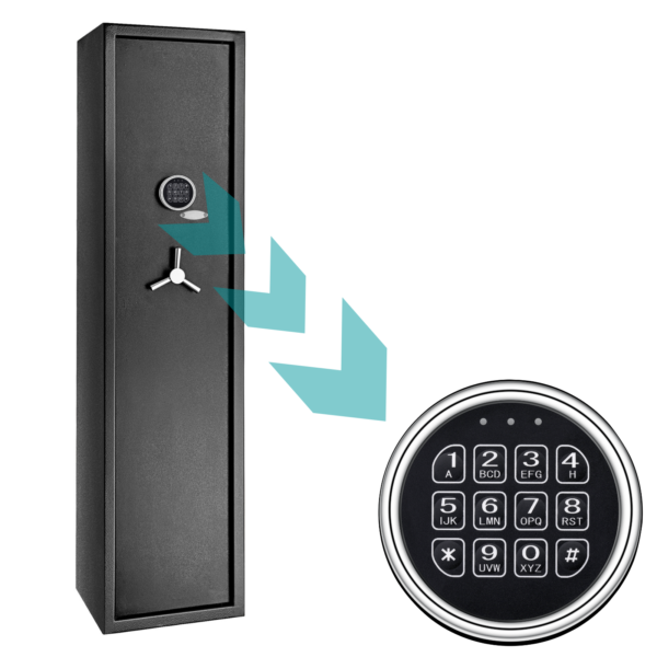 Electronic Safe Keypad Gun Safe Lock, Gun Safe Lock Replacement, 2 User Code Solenoid Lock Assembly with Backup Keys - Image 4