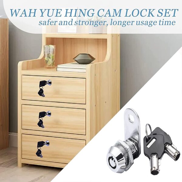 5 Pack Tubular Cam Locks Keyed Alike-5/8 Inch ,Cabinet Locks for RV Storage Lock, Tool Box Drawer, Secue Door Files,Mailbox Locks, Cabinet Drawer Locks and More (Zinc Alloy) - Image 7