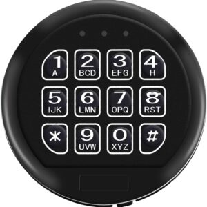 Gun Safe Lock Replacement Black Keypad with Solenoid Lock,Safe Electronic Lock for Most Common Safes