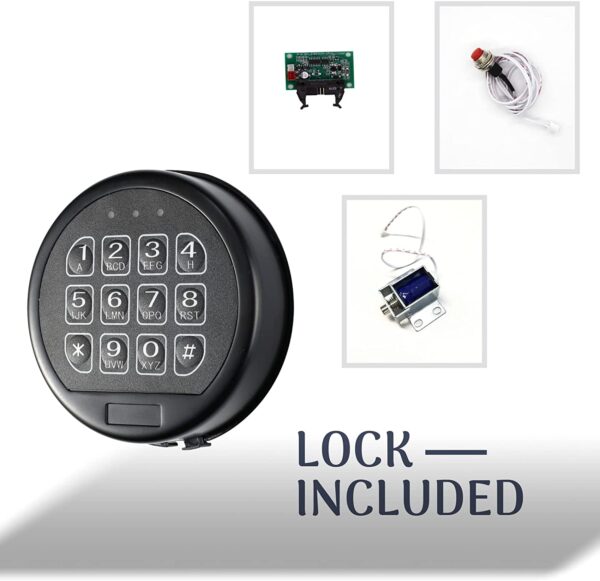 Gun Safe Lock Replacement Black Keypad with Solenoid Lock,Safe Electronic Lock for Most Common Safes - Image 2