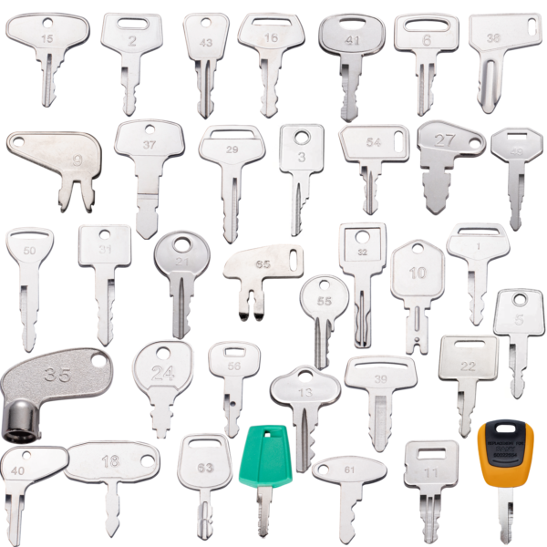 36 Heavy Equipment Key Set, Precut Master Set on Cable Keychain, Construction Operator Key Set for Heavy Machinery Fits Caterpillar Bobcat Case Crown Deere & More - Image 2