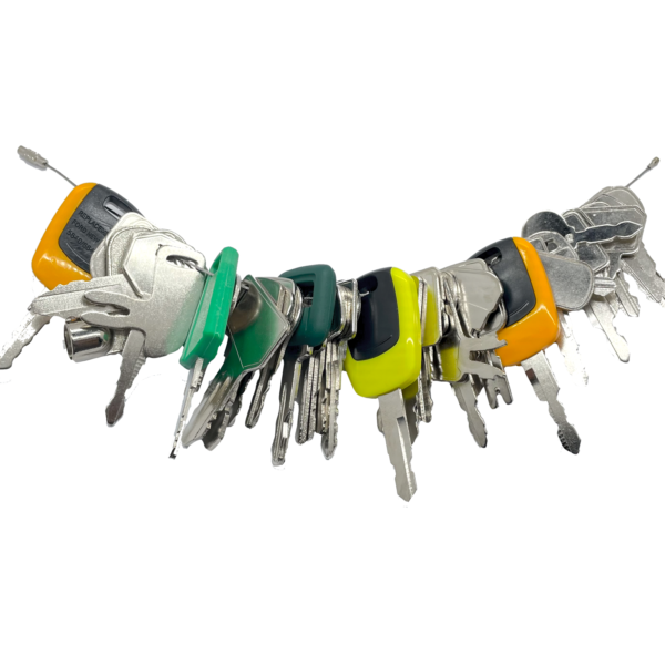 46 Heavy Equipment Keys Master Set, Construction & Builder Master Key Set with Cable Keychain, Fits Forklift Tractor Excavator Dozer Dumper Digger & More - Image 3