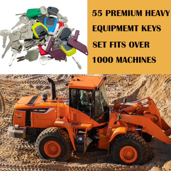55 Premium Master Heavy Equipment Keys Set, Universal Construction Worker Equipment Spare Parts, Fits Caterpillar CAT Case JCB John Deere Kubota Komatsu Hyster Crown Takeuchi & More - Image 7