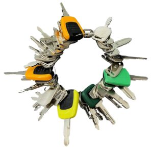 46 Heavy Equipment Keys Master Set, Construction & Builder Master Key Set with Cable Keychain, Fits Forklift Tractor Excavator Dozer Dumper Digger & More