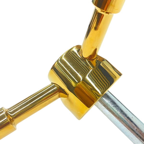 Heavy-Duty and Stylish Gold Round 3 Spoke 105mm Length Gold Safe Handle for Strong Box,Gun Safes and Vault Doors,Zinc Alloy - Image 2