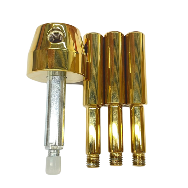 Heavy-Duty and Stylish Gold Round 3 Spoke 105mm Length Gold Safe Handle for Strong Box,Gun Safes and Vault Doors,Zinc Alloy - Image 6