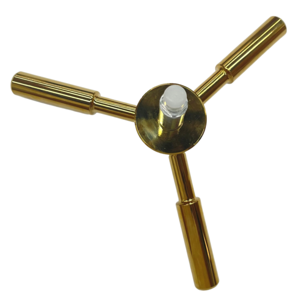 Heavy-Duty and Stylish Gold Round 3 Spoke 105mm Length Gold Safe Handle for Strong Box,Gun Safes and Vault Doors,Zinc Alloy - Image 5