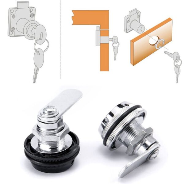 3-Digit Combination Mailbox Lock 7/8" Rotary Tongue Cam Lock for Cabinet Drawer - Image 3