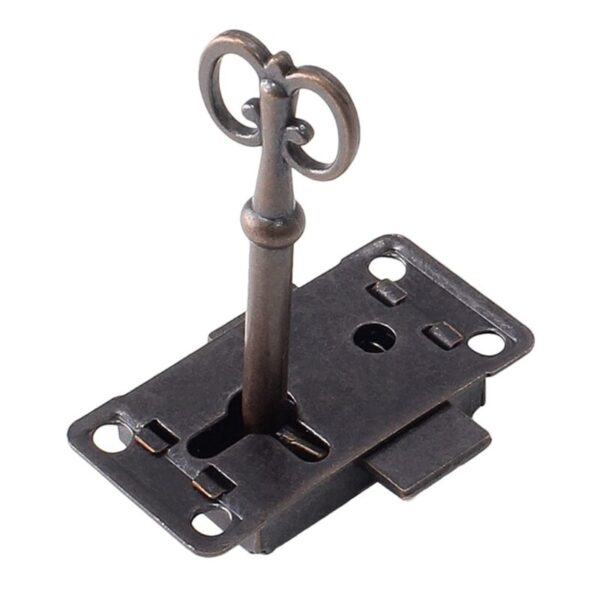 Decorative Furniture Locks Antique Iron Drawer Locks with Key Jewelry Wooden Box Latch Vintage Furniture Hardware - Image 8