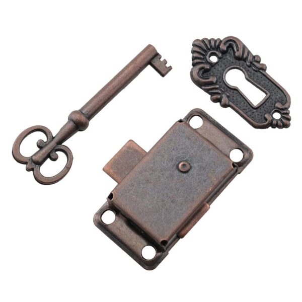 Decorative Furniture Locks Antique Iron Drawer Locks with Key Jewelry Wooden Box Latch Vintage Furniture Hardware - Image 7