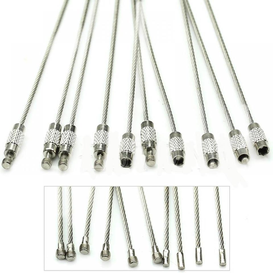 EDC Stainless Steel Aircraft Clasp Tough Gear Keychain Multi-quality Mechanics Prepper Outdoor Steel Wire Rope Key Rings - Image 6