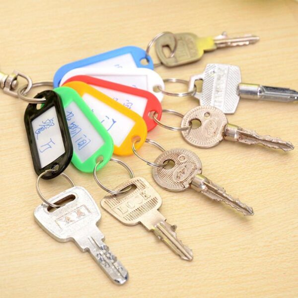 Plastic Custom Split Ring ID Key Name Suitcase Identifier Tags Labels Chains Numbered Baggage Luggage Travel Accessories x 10pcs - Image 3