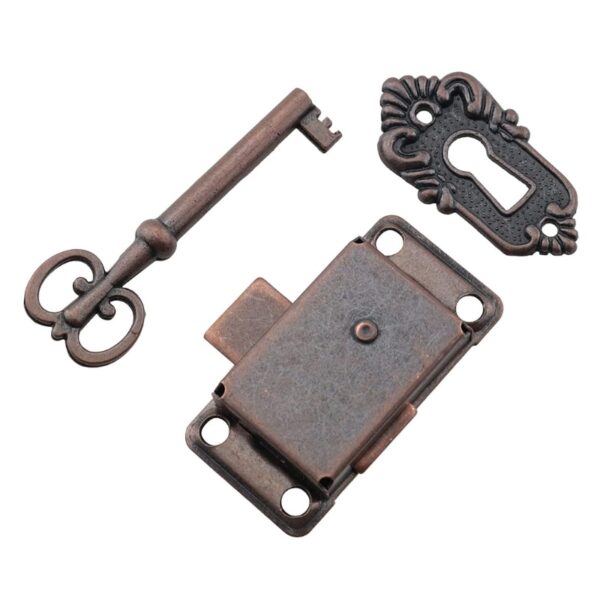 Decorative Furniture Locks Antique Iron Drawer Locks with Key Jewelry Wooden Box Latch Vintage Furniture Hardware - Image 6