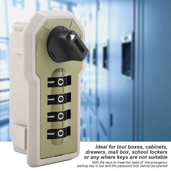 4 Dial Digit Combination Coded Lock ABS Security Cam Cabinet Lock Tool Box Drawer School Gym Locker Password Code Lock With Key - Image 4