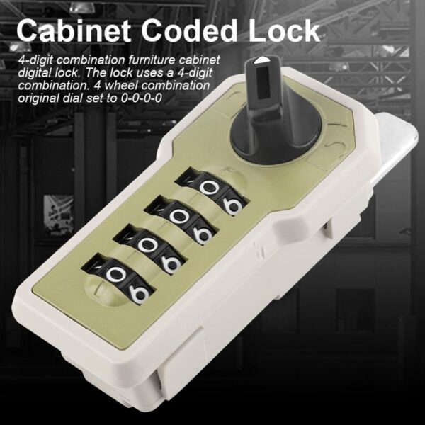 4 Dial Digit Combination Coded Lock ABS Security Cam Cabinet Lock Tool Box Drawer School Gym Locker Password Code Lock With Key - Image 6