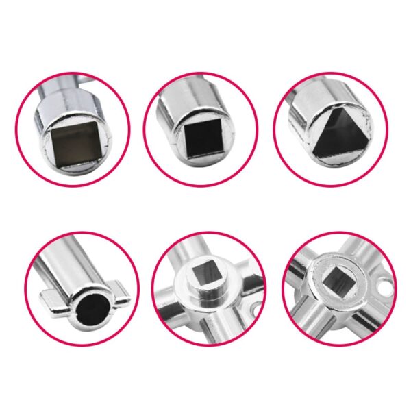 4 Way Universal Cross Triangle Wrench KEY for Train Electrical Elevator Cabinet Valve Alloy Triangle - Image 4