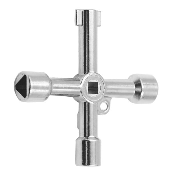 4 Way Universal Cross Triangle Wrench KEY for Train Electrical Elevator Cabinet Valve Alloy Triangle - Image 7