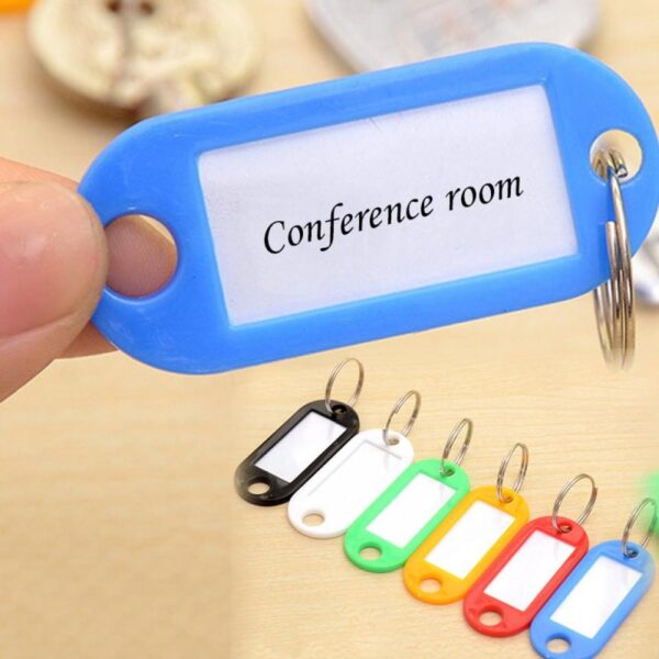 Plastic Custom Split Ring ID Key Name Suitcase Identifier Tags Labels Chains Numbered Baggage Luggage Travel Accessories x 10pcs - Image 2