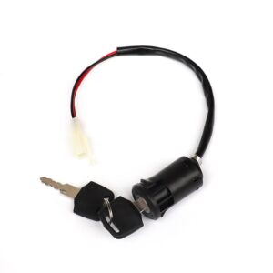 Motorcycle 2 wire Ignition Key Switch with 2 keys Lock, for Electrical Scooter On/Off Car Trike