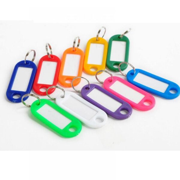 Plastic Custom Split Ring ID Key Name Suitcase Identifier Tags Labels Chains Numbered Baggage Luggage Travel Accessories x 10pcs
