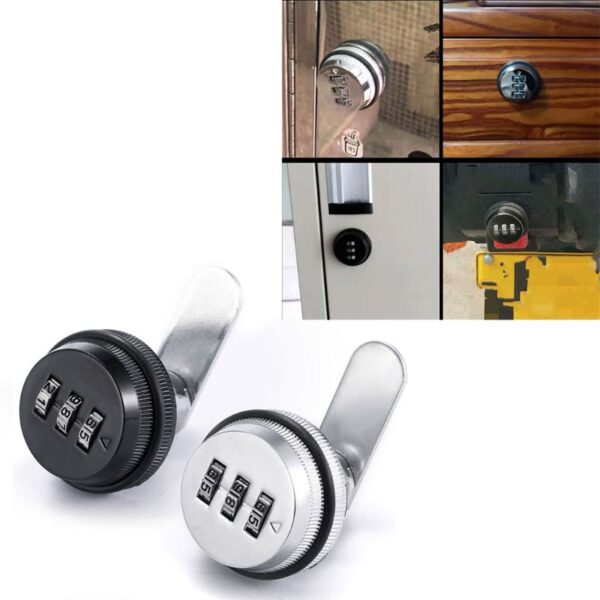 3-Digit Combination Mailbox Lock 7/8" Rotary Tongue Cam Lock for Cabinet Drawer - Image 5