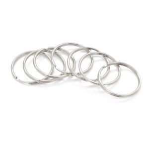 Polished Silver Keyring Stainless Steel Hole Key Ring Key Chain Rhodium Plated Round Split Keychain DIY Wholesale