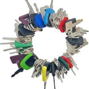 Heavy Equipment Keys Master Set of 75 with Bobcat and JD Construction Operator Keys, Also Fits Case JLG JCB Kubota Komatsu Toyota Volvo Caterpillar Hyster Key and Many More