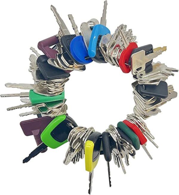 Heavy Equipment Keys Master Set of 75 with Bobcat and JD Construction Operator Keys, Also Fits Case JLG JCB Kubota Komatsu Toyota Volvo Caterpillar Hyster Key and Many More