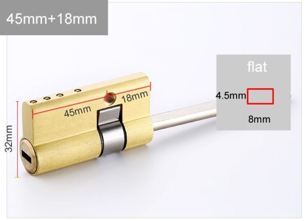 Special lock core for automatic fingerprint lock cylinder  ,With tail,C-Class core ,2keys,Anti-theft door emergency lock core - Image 6