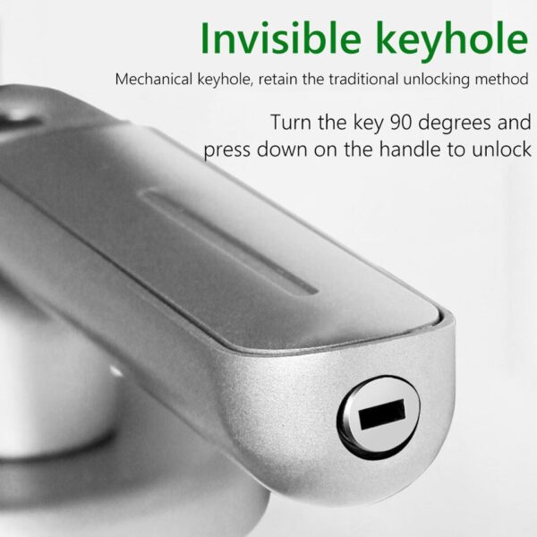 Fingerprint Door Lock Handle USB Rechargeable Anti Theft Smart Electric Biometric Keyless Security Entry With 2 Keys Smart Home - Image 8