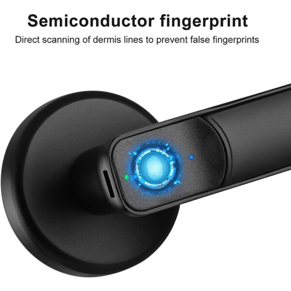 Fingerprint Door Lock Handle USB Rechargeable Anti Theft Smart Electric Biometric Keyless Security Entry With 2 Keys Smart Home - Image 7