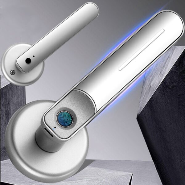 Fingerprint Door Lock Handle USB Rechargeable Anti Theft Smart Electric Biometric Keyless Security Entry With 2 Keys Smart Home - Image 4