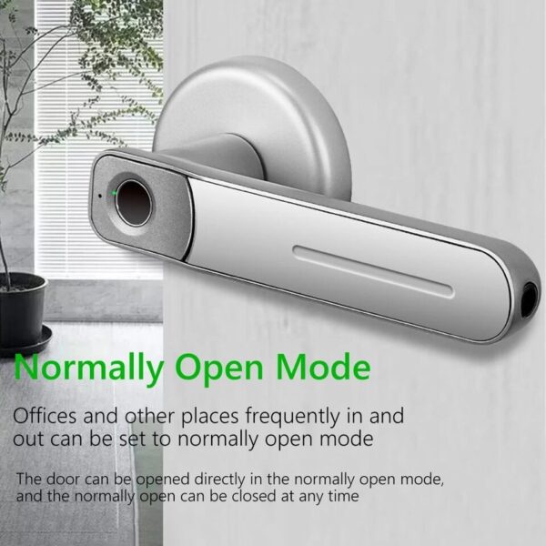 Fingerprint Door Lock Handle USB Rechargeable Anti Theft Smart Electric Biometric Keyless Security Entry With 2 Keys Smart Home - Image 2
